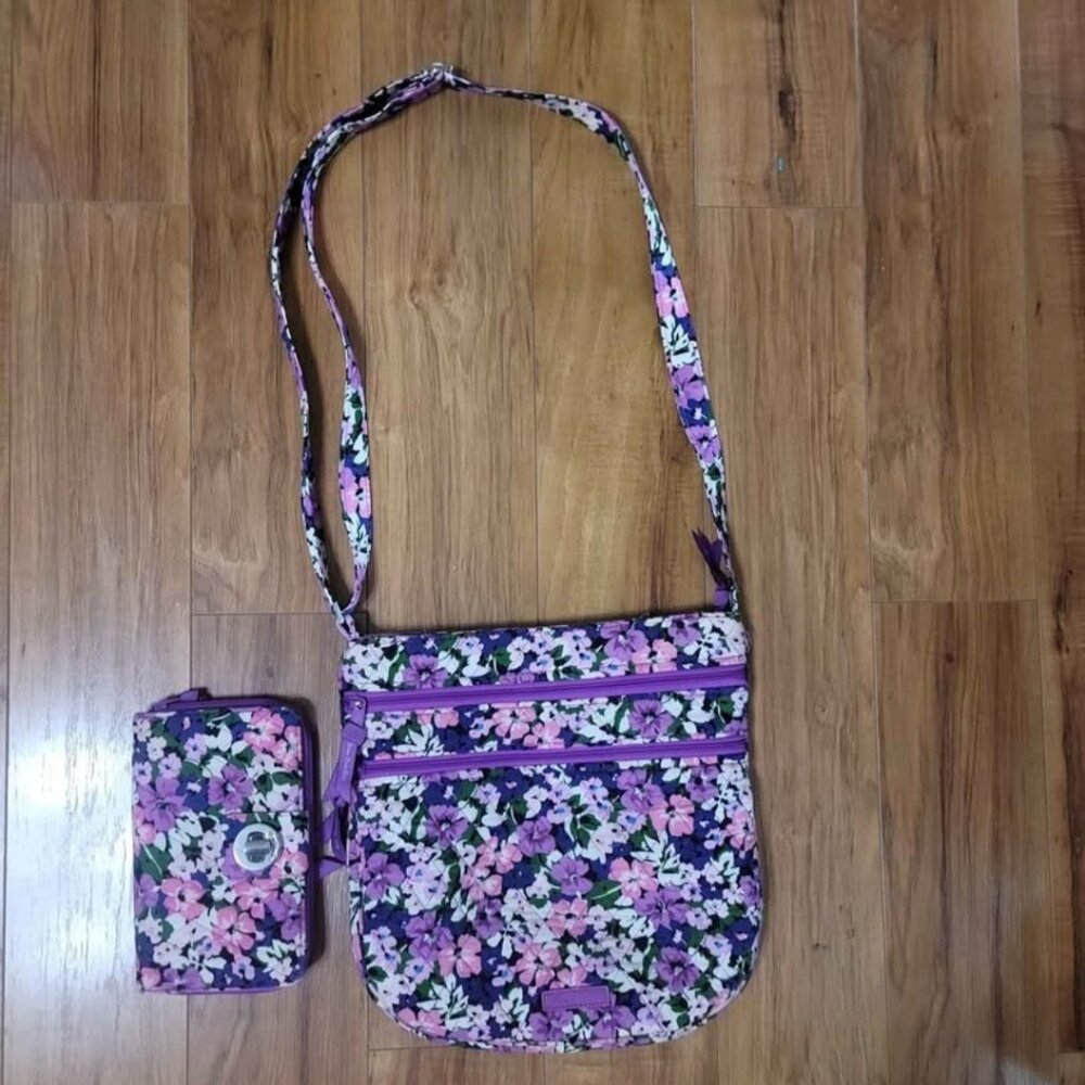 Vera Bradley Floral Crossbody and Wallet Set